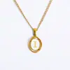 Collar de acero inoxidable para mujer con 26 letras inglesas, colgante de moda europea y americana, joyería al por mayor transfronteriza de Amazon