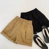 Shorts de Trabajo de Verano para Niño Negro 2025 Nueva Llegada Pantalones Medianos de Cinco Ajustes para Niño