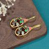 Pendientes de oro con diseño de nicho de estilo nacional para mujer, originales, retro, de moda nacional, nuevos, con esmalte chino, método antiguo Xiangyun, pendientes que combinan con todo.