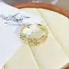 Anel Aberto Gota de Óleo Esmaltado Luz Luxo Alto Padrão Anel Caixa Cega Ao Vivo Vintage Estilo Palácio Flor