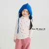 Camada Base Listrada de Bolinhas de Arroz Pegajoso Senlingji para Meninas, Camiseta Interna de Manga Longa com Gola Alta para Outono e Inverno