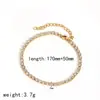 Pulsera de Acero Inoxidable Incrustada con Diamantes Completos Estilo Ins Lujo Ligero Gama Alta Chapada en Oro de 18k Pulsera de Acero de Titanio Incrustada con Diamantes Pulsera Transfronteriza