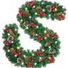 Guirlanda de Natal Decorativa de 2,7m com Pinhas e Folhas de Pinheiro Artificiais para Corrimãos de Escada e Enfeites de Porta, Decoração de Feriado