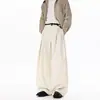 Pantalones de Corte A con Doble Pliegue para Hombre, Temporada de Primavera, Pantalones Holgados de Pierna Recta, Estilo Americano Moderno, Elegantes y Casuales con Efecto de Caída