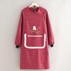 Delantal de algodón de manga larga, transpirable y antiincrustante, para cocina doméstica, de cintura sencilla, ropa de trabajo para adultos y mujeres.