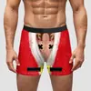 Aliexpress Amazon Regalo Navideño Transfronterizo Año Nuevo Ropa Interior para Hombre Pantalones Cortos de Seda de Leche de Cintura Media Alta Elásticos Transpirables