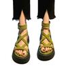 Sandalias de Plataforma de Suela Gruesa de Moda para Mujer Verano 2025 Nuevas Las Más Fáciles de Combinar con Tira Fina Cruzada Hueca Cremallera Trasera Botas Romanas