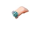 Nuevo anillo de tesoro de color con microincrustaciones panacea para bebé de lujo, anillo de diamante de alto carbono imitación Paraiba de grano grande de 5 quilates para mujer