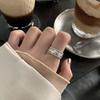 Anillo coreano de plata de ley 925 con diseño irregular, sencillo y moderno, para mujer, 2021