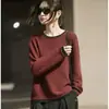 Novo suéter de base 2026, com caimento solto, modelador e quente, apresentando um design de alta qualidade estilo francês com cores contrastantes e tricô de fio texturizado, para mulheres