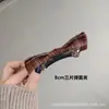 Presilha de Cabelo Adulto Nova Retro Original Outono e Inverno, Presilha Superior de Laço Xadrez de Tecido Cor de Café, Presilha de Mola, Presilha para Rabo de Cavalo