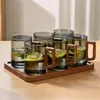Conjunto de Copos de Vidro, Xícara de Chá, Copo Doméstico para Beber, Sala de Estar, Recepção de Convidados, Escritório, Copo de Luxo de Alta Qualidade com Alça