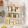 Prateleira de Armazenamento para Mesa de Trabalho Cozinha Organizador Multifuncional em Camadas Mesa de Jantar Lanche Mesa de Centro Porta-Copos Caixa de Armazenamento para Saquinhos de Chá Bancada