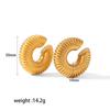 Pendientes personalizados simples estilo INS europeo y americano de acero inoxidable bañado en oro de 18 quilates, clip para oreja tipo C, pendientes de alta calidad para mujer, venta al por mayor