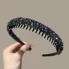 Diadema de Terciopelo de Moda con Dientes Antideslizantes, Accesorio para el Cabello de Terciopelo, Pinza para el Cabello de Diadema de Nuevo Estilo con Pedrería para Lavarse la Cara