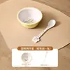 Plato de melamina lindo y divertido para bebés, plato dividido para uso doméstico, alto valor estético, tazón y cuchara para comida de bebé, juego de vajilla para niños