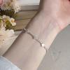 Pulsera de Plata Rota de Dos Estrellas para Niñas, Pulsera Nicho Simple de Lujo Ligero para Combinar con Todo, Pulsera Recién Llegada 2024