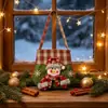 Bolsa de Caramelo de Cuadros Navideños Dibujos Animados Papá Noel Muñeco de Nieve Reno Bolso de Mano Bolsa de Manzana Bolsa de Regalo Navideño