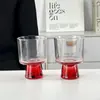 Diseño de Nicho Estilo Ins Sentido Avanzado Taza Roja Dulce Personalizada para Bebidas Frías Taza de Café Taza de Cóctel de Vidrio