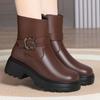 Botines de Suela Gruesa para Otoño e Invierno para Personas de Mediana Edad y Mayores, Versátiles Botines de Tacón Grueso Plus Piel de Ante, Botines, Zapatos de Invierno
