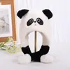 Gorro de panda para niños con orejas móviles, gorro grueso de felpa con protección para los oídos para otoño e invierno, lindo gorro cálido de dibujos animados para niños y niñas