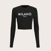 Camiseta de manga larga de moda para mujer, otoño e invierno 2024, camisa básica informal ajustada