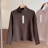 Nuevo Jersey Polar Elástico Versátil de Color Sólido con Media Cremallera para Mujer 13720