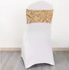 Fornecimento de Capas para Encosto de Cadeira Ondulado Bordado com Lantejoulas em Tela, Tiras de Cadeira Bordadas em Tecido de Tela, Capas Decorativas para Encosto de Cadeira