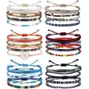 Nuevo Conjunto de Pulseras Trenzadas Arcoíris de Hilo con Cuentas de Estilo Étnico, Sencillo y Moderno, Superventas Transfronterizo Multicapa