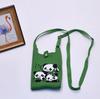 2024 Bolsa de Mão Mini de Tricô Guofeng Panda Bolsa de Celular Fashion Guofeng Bolsa de Ombro Bolsa Casual Versátil