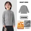 Camiseta interior de rayas estilo europeo derecho, top de invierno, ropa nueva cálida para niños, ropa de bebé, camiseta de manga larga de invierno