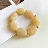 Pulsera Rombo de Acrílico Beige Irregular Transfronteriza Europea y Americana, Pulsera Estilo Retro, Joyería de Diseño Nicho al por Mayor