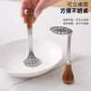 Prensa para Puré de Papa de Pie de Cocina de Acero Inoxidable Morado Batidor de Camote y Acura Mango de Madera de Grado Alimenticio Prensa de Ajo Antideslizante