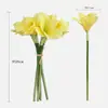 Flor Artificial Amarilis Adornos de Decoración para el Hogar Sala de Estar 5 Ramos Artificiales Atados a Mano Flores Falsas Tacto PU Clivia Roja