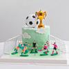 Decoración para Pastel de Cumpleaños de Niño Patada Fútbol Adornos de Jugadorcito Copa Europea Tema de Fútbol Adorno de Trofeo para Vestir Pastel