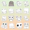 162 Adesivos de Cachorro com Linhas Abstratas, Pacotes de Emojis Criativos Abstratos Engraçados Bobos, Diário DIY, À Prova d'Água para Celulares
