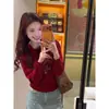 Suéter básico de malha trançada de manga comprida estilo coreano para mulheres, outono e inverno, acinturado, modelador, único, bonito e quente, para usar por baixo