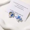 Aretes florales de cuentas azules color sal marina estilo isla de verano, accesorios para el cabello, pinzas para el cabello, botones, gemelos, flores para zapatos, accesorios para la ropa