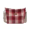 Bolsas Femininas Transfronteiriças Nicho Simples Xadrez Bolsas de Ombro Femininas Transfronteiriças Novas Populares Casuais Bolsas Transversais Moda Bolsas Femininas