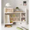 Estante de Mesa Multi-Camadas Prateleira de Armazenamento Suporte de Livros para Escritório Prateleira de Armazenamento com Gaveta Prateleira de Livros para Canto Infantil
