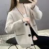 Nuevo cárdigan estilo coreano Otoño/Invierno 2026 Moda Tejido Holgado Grueso Abrigo Estilo Chanel Lana Suave