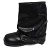 Botines de Tobillo de Tacón Medio con Hebilla de Remache Retro para Mujer 2026 Otoño Nuevos Botas Negras Geniales de Tacón Grueso Botas de Caballero Adelgazantes