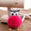 Chaveiro Bola de Pelo de Coruja Bonito Pingente de Desenho Animado Pu Imitação Coelho Rex Pelúcia Decoração de Bolsa Produto Feito à Mão Adorável