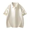 3D Estilo Nuevo Verano Hombres Moderno Corte Holgado Marca de Moda Estudiante Polo Camiseta de Manga Corta para Hombre Top para Hombre Longitud de Cinco Puntos
