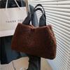 Comércio Exterior Outono e Inverno Bolsas de Pelúcia para Mulheres 2026 Nova Moda Elegante Bolsa de Ombro de Lã de Cordeiro Casual