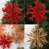 Nuevos adornos de copo de nieve navideño 3D transfronterizos, decoraciones para ventanas navideñas y árboles de centros comerciales, adornos colgantes de copo de nieve