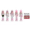 Conjunto de marionetas de soldado cascanueces de 13 cm con cinco guirnaldas, rosa y blanco, bonito adorno navideño, regalo festivo, colgante