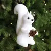 Adorno de Gorro Navideño de Osito, Colgante de Muñeco de Nieve de Espuma Blanca Navideña, Suministros Decorativos de Atmósfera Navideña para Ventas Transfronterizas