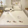 Tapete Refrescante de Seda Gelada Bordado Jacquard Pe Infantil, Novo Estilo Cartoon, Tapete Refrescante com Ar Condicionado, Tapete Refrescante Macio, Lavável à Máquina, Atacado