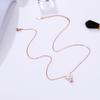 Nuevo collar de astas de oro rosa y acero de titanio para mujer, moda de ciervo sika, circonita, ciervo simple, cadena de clavícula para pareja